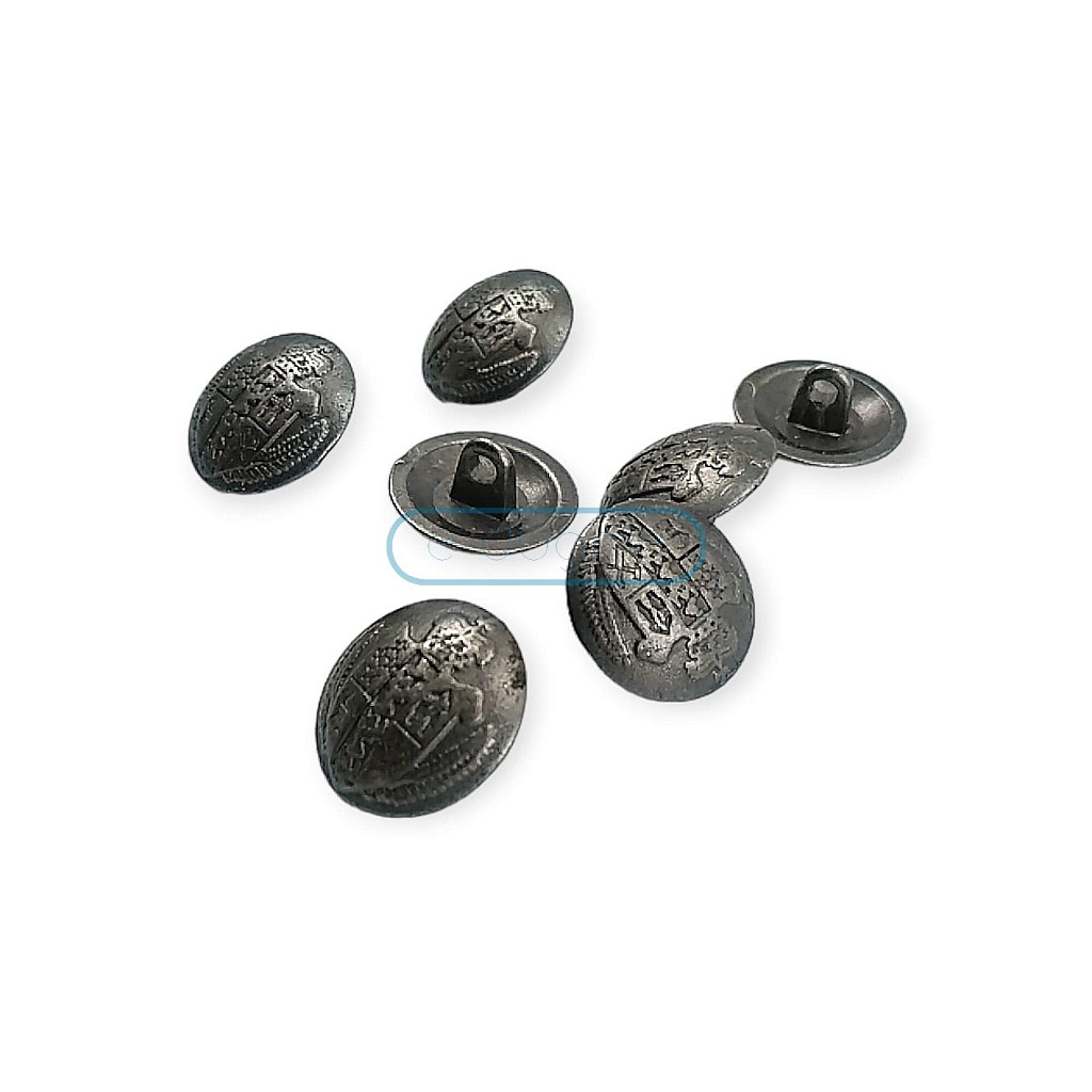 Shank Button 15 mm - 24 L Coat of Arms Embossed Pattern - Shank Buttons ...