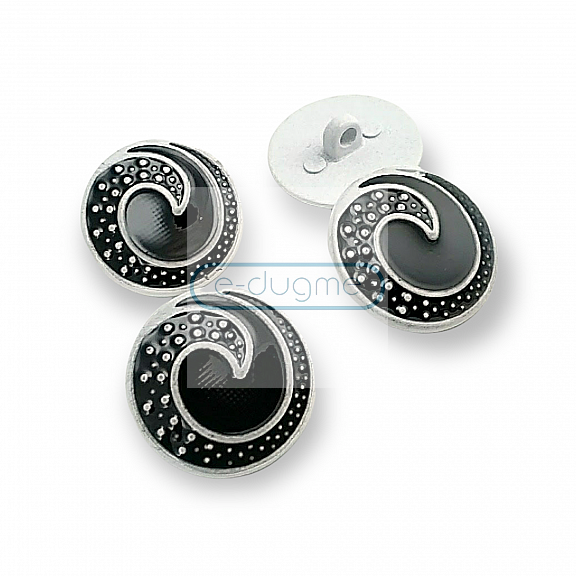 Enameled Jacket and Cardigan Button Black and White Enameled Button 22 mm - 34 L E 1679 SB