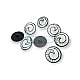 Enameled Jacket and Cardigan Button Black and White Enameled Button 22 mm - 34 L E 1679 SB