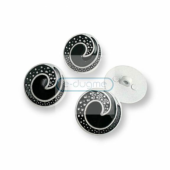 Enameled Jacket and Cardigan Button Black and White Enameled Button 22 mm - 34 L E 1679 SB