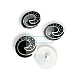 Enameled Jacket and Cardigan Button Black and White Enameled Button 22 mm - 34 L E 1679 SB