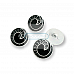 Enameled Jacket and Cardigan Button Black and White Enameled Button 22 mm - 34 L E 1679 SB