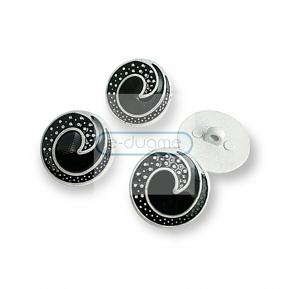 Enameled Jacket and Cardigan Button Black and White Enameled Button 22 mm - 34 L E 1679 SB