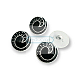 Enameled Jacket and Cardigan Button Black and White Enameled Button 22 mm - 34 L E 1679 SB