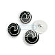 Enameled Jacket and Cardigan Button Black and White Enameled Button 22 mm - 34 L E 1679 SB