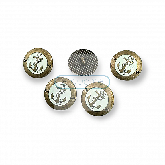 Antique Yellow Enamel Button 17 mm - 28 L Anchor Logo Blazer Jacket Cufflink E 2044 MN1