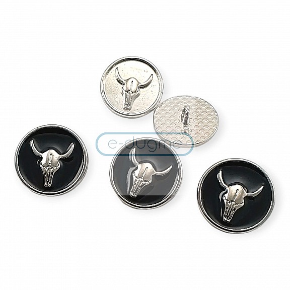 20.7 mm - 32 L Bull Head Logo Shank Button E 2245 MN