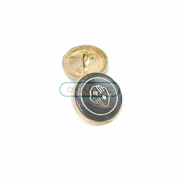 Gold Plated and Enamel Blazer Jacket Button 21 mm - 32 L E 965 V1