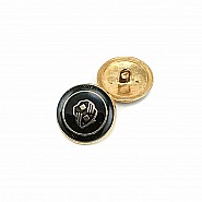 Gold Plated and Enamel Blazer Jacket Button 21 mm - 32 L E 965 V1