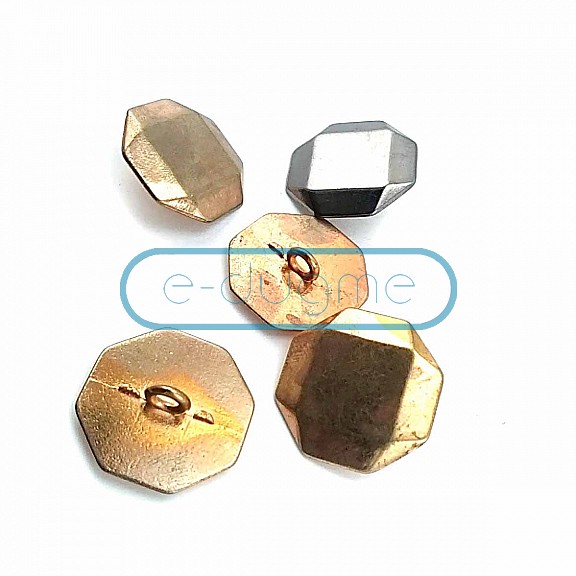 Metal Shank Button Octagon Design 21 mm - 34 L D 0001