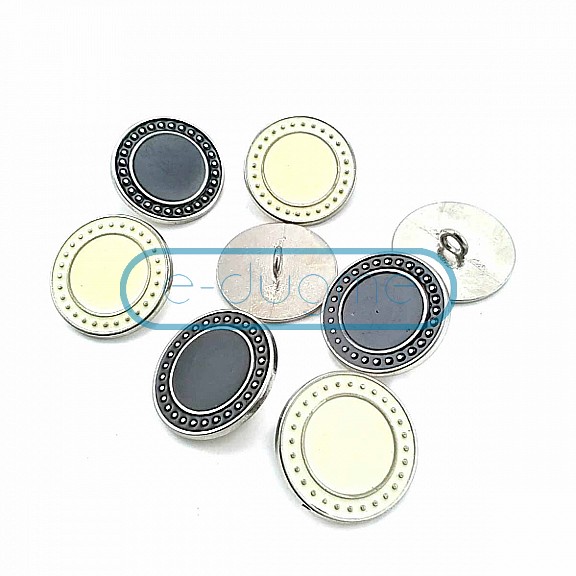 Enamel Footed Button Edges Dotted 22 mm - 36 Length D 0004