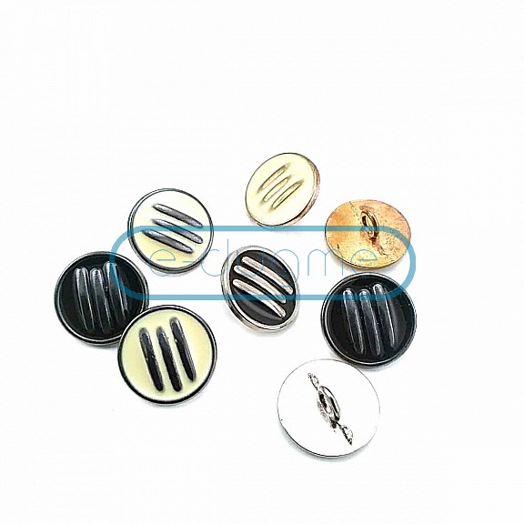 Three Stripes Enamel Bottom Sewing Button 17 mm - 27 Length D 0010