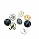 Three Stripes Enamel Bottom Sewing Button 17 mm - 27 Length D 0010