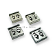 Square Stopper 2 Hole Cord Stopper 4 mm Lace Diameter Metal B0021