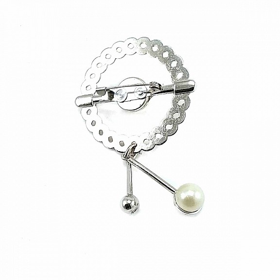 Pearl  Silver Color Brooch BRS0009