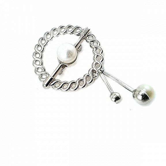 Pearl  Silver Color Brooch BRS0009