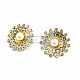 Aesthetic Gold Color Metal Brooch with Stone and Pearls BRS0032