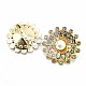 Aesthetic Gold Color Metal Brooch with Stone and Pearls BRS0032