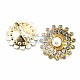 Aesthetic Gold Color Metal Brooch with Stone and Pearls BRS0032