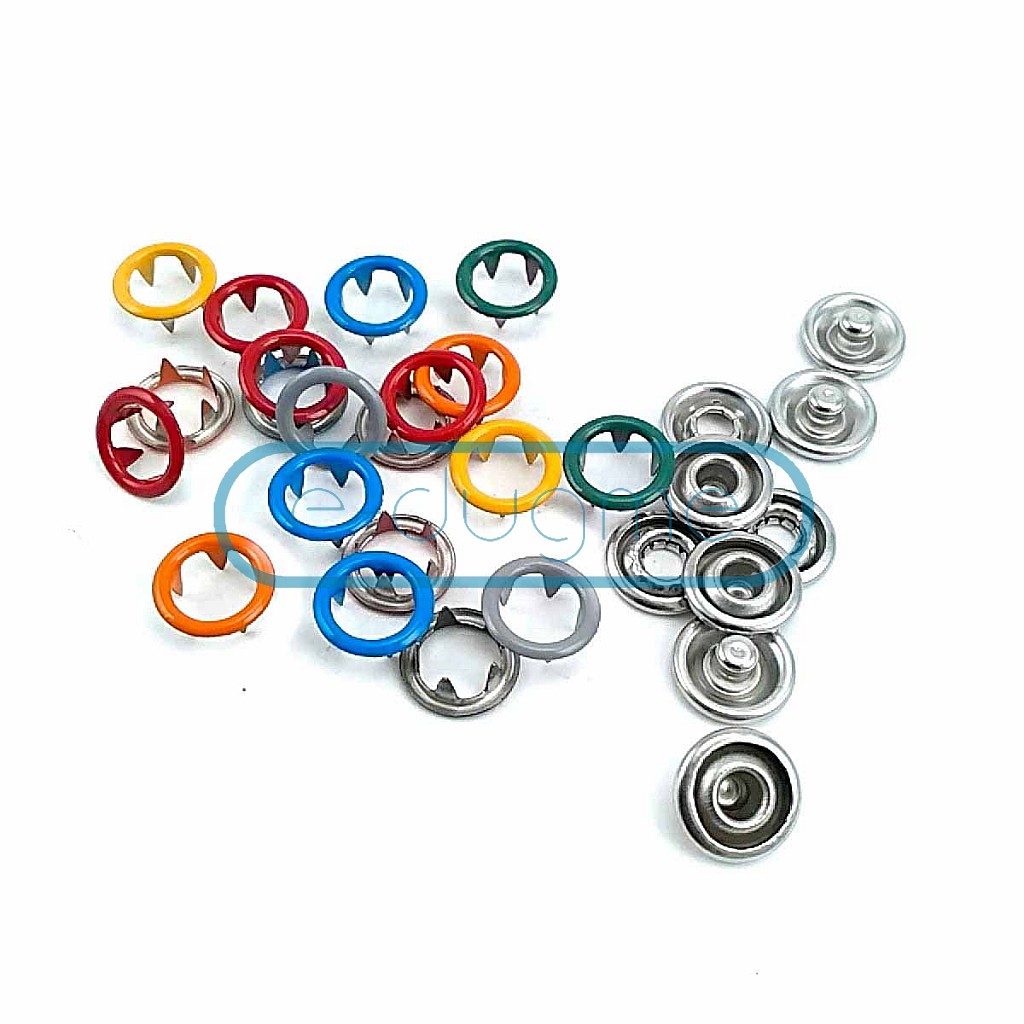 ▷ Prong Snaps Fasteners - Dyed Prong Snap Button 9.5 mm (1 Gross) Colored  Perforated