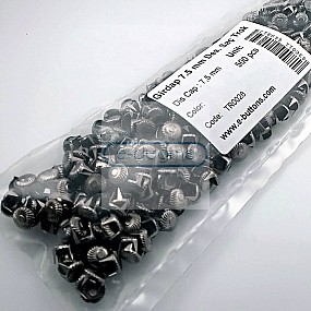 Prong Stud 7.5 mm Swirl Pattern Six Legged Metal Trok Black Nickel (500 pcs / Package) TR0028PK