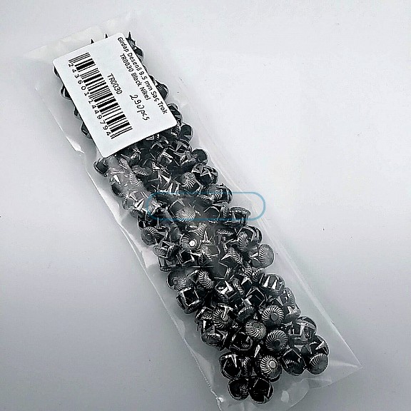 Prong Stud 9.5 mm Swirl Pattern Six Legged Metal Trok Black Nickel (290 pcs / Package) TR0030PKB