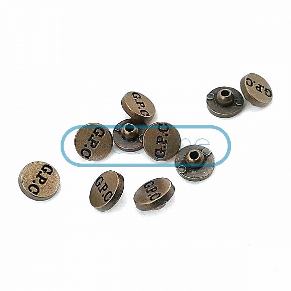 10 mm 16L  "G.P.C" Inscribed Metal Rivet - Rivet (250 Pcs / Package) R0002