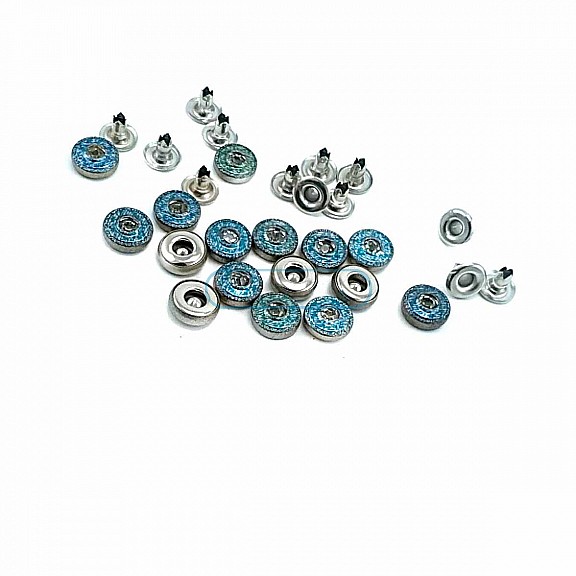 Cam Taşlı Mavi tasarımlı Rivet 10 mm 16 boy  R0015