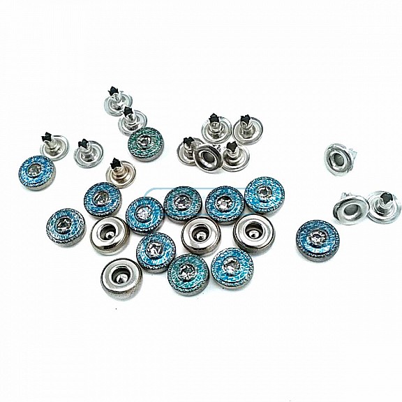 Cam Taşlı Mavi tasarımlı Rivet 10 mm 16 boy  R0015