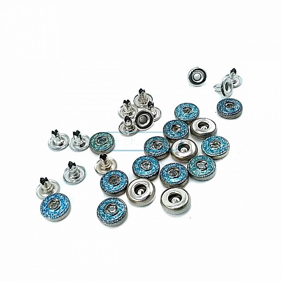 Cam Taşlı Mavi tasarımlı Rivet 10 mm 16 boy  R0015