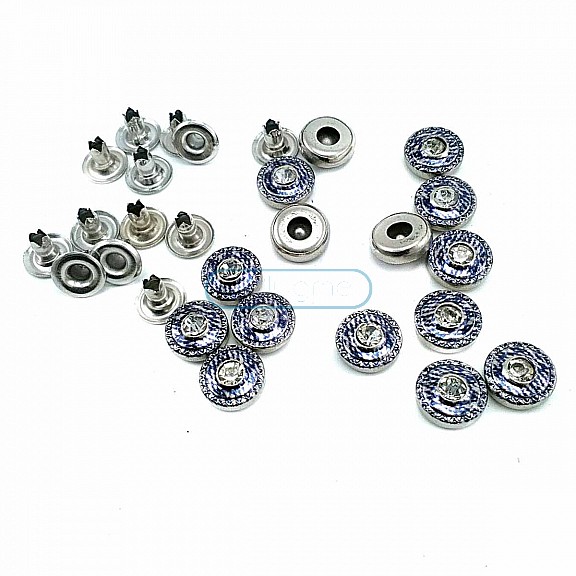 Cam Taşlı Mavi çizgili Rivet 10 mm 16 boy R0020