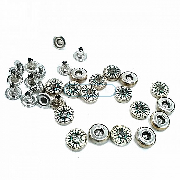 Cam Taşlı Güneş Tasarımlı Rivet 10 mm 16 boy  R0032