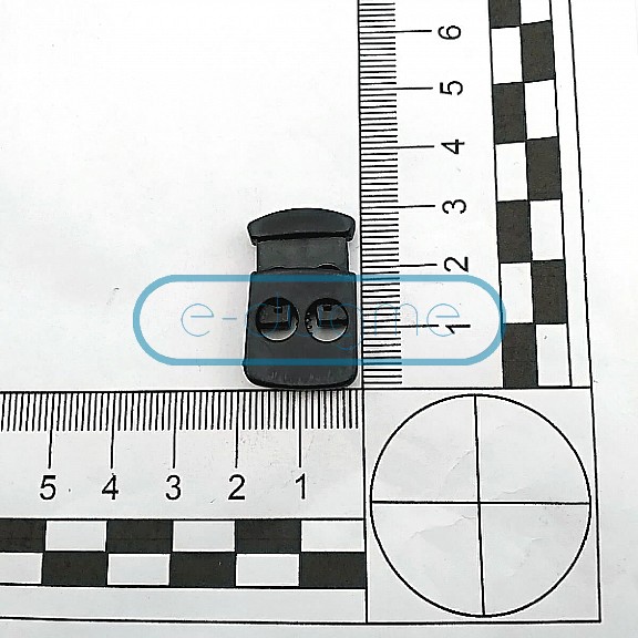 Two Hole Plastic Stopper 6 mm Hole Diameter Top Press - Rectangular Model H002301