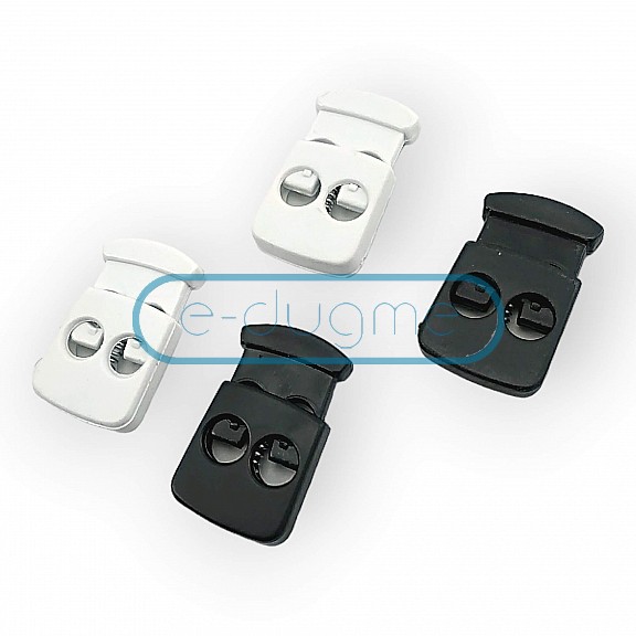 Two Hole Plastic Stopper 6 mm Hole Diameter Top Press - Rectangular Model H002301