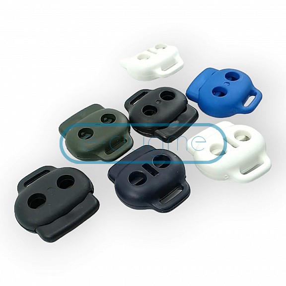 Two Hole Plastic Stopper 4 mm Hole Diameter Top Press - Bottom Bridge H003001