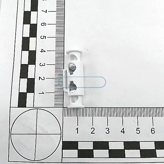 İki Delikli Plastik Stoper 6 mm Delik Çaplı Üstten - Alttan Basmalı - Yandan Köprülü H005049