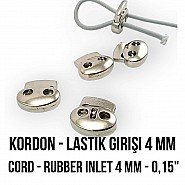 Metal Stoper İki Delikli 4,5 mm Delik Çaplı Stoper - Üstten Basmalı NS004500