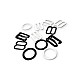 10 mm / 0.40" Metal Nylon Coated Bra Strap Adjustment Buckle - Hook and Ring Set of Three PIR720010