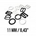 11 mm / 0.43" Metal Nylon Coated Bra Strap Adjustment Buckle - Hook and Ring Set of 3 Parts PIR720011