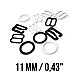 11 mm / 0.43" Metal Nylon Coated Bra Strap Adjustment Buckle - Hook and Ring Set of Three PIR720011