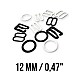 12 mm / 0.47" Metal Nylon Coated Bra Strap Adjustment Buckle - Hook and Ring Set of Three PIR720012