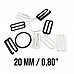 20 mm / 0.80" Metal Nylon Coated Bra Strap Adjustment Buckle - Hook and Ring Set of 3 Parts PIR720020