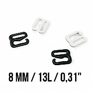 8 mm Bra Hook Metal Nylon Coated 0.31" PIR750008