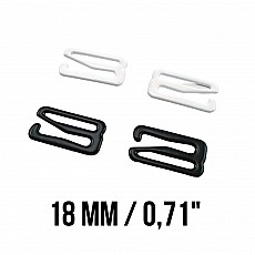 18 mm Bra Hook Metal Nylon Coated 0.71" PIR750018