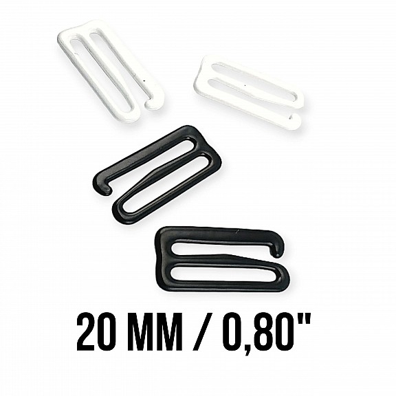 20 mm Bra Hook Metal Nylon Coated 0.80" PIR750020