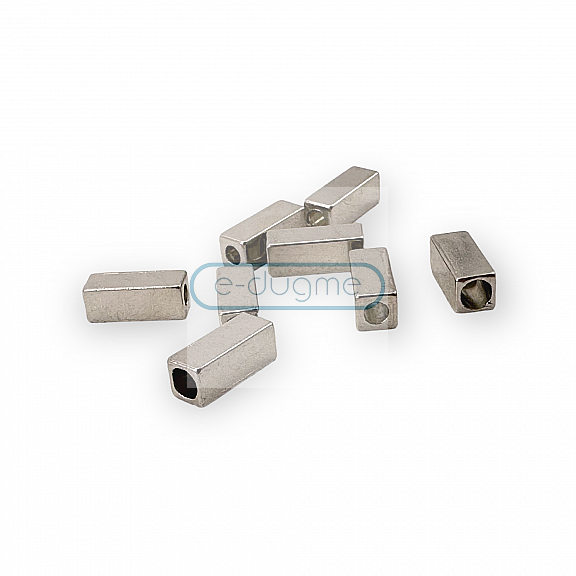 Cord End Cube Shape 7 x 12 mm Cord Hole Entry 3.5 mm PBB0017