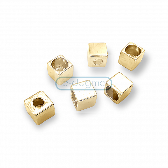 Inlet 4 mm Cord End for Clothing Cube Shaped Metal length 7.8 mm PBB002