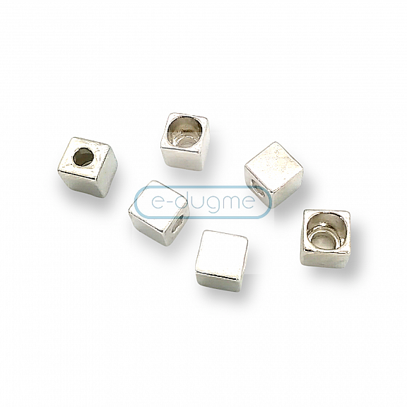 Inlet 4 mm Cord End for Clothing Cube Shaped Metal length 7.8 mm PBB002