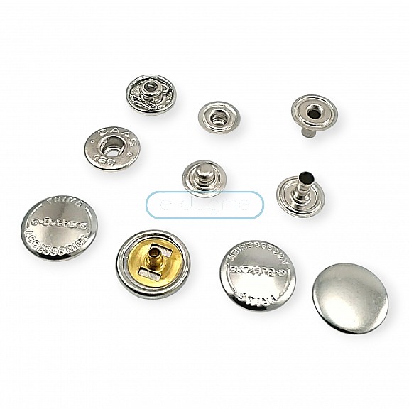 54 System Brass Caas 125 Model Snap Button Curved 4 Piece Set ERCAAS0125PR