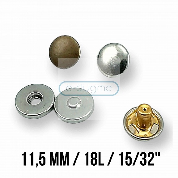 Magnetic Snap Buttons 12.5 mm Set of 4 Curved Brass ERMK0125PR